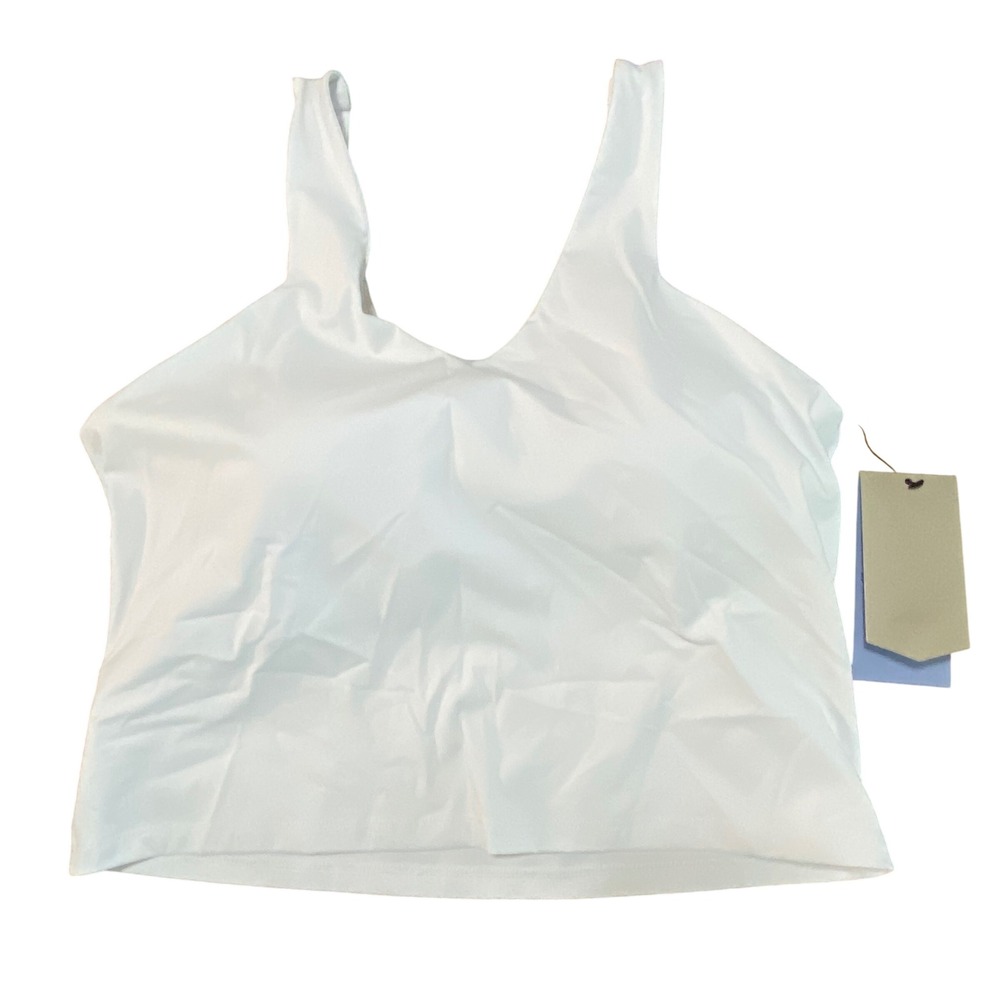 Avia Womens Tennis Bra Tank Vivid White XL 16-18 Removable Cups Activewear